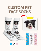 Custom Dog Face Crew Socks Personalized Pet Photo Socks Gift for Pet Lovers